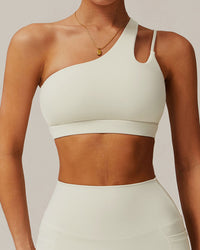 Apricot Cropped One Shoulder Yoga Cami Top