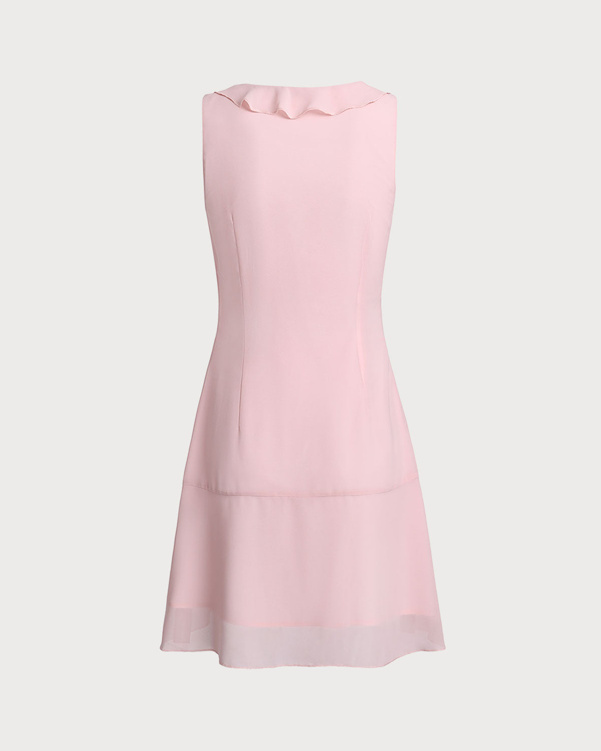 Pink Ruffle Sleeveless Mini Dress