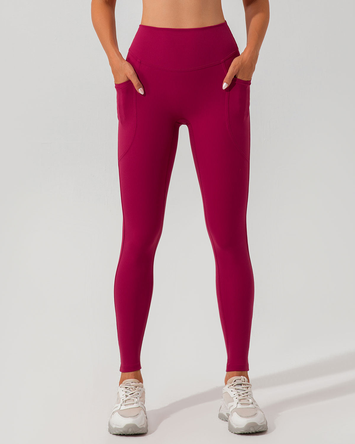 Red Quick-drying High Waisted Yoga Leggings