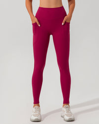 Red Quick-drying High Waisted Yoga Leggings