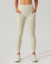 Beige Quick-drying High Waisted Yoga Leggings