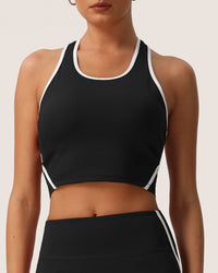 Black Scoop Neck Yoga Tank Top