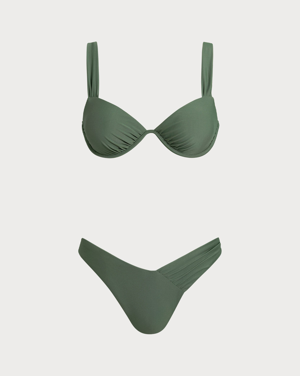 Women Knitted Nylon Bikini Sets Army Green Bikinis - RIHOAS