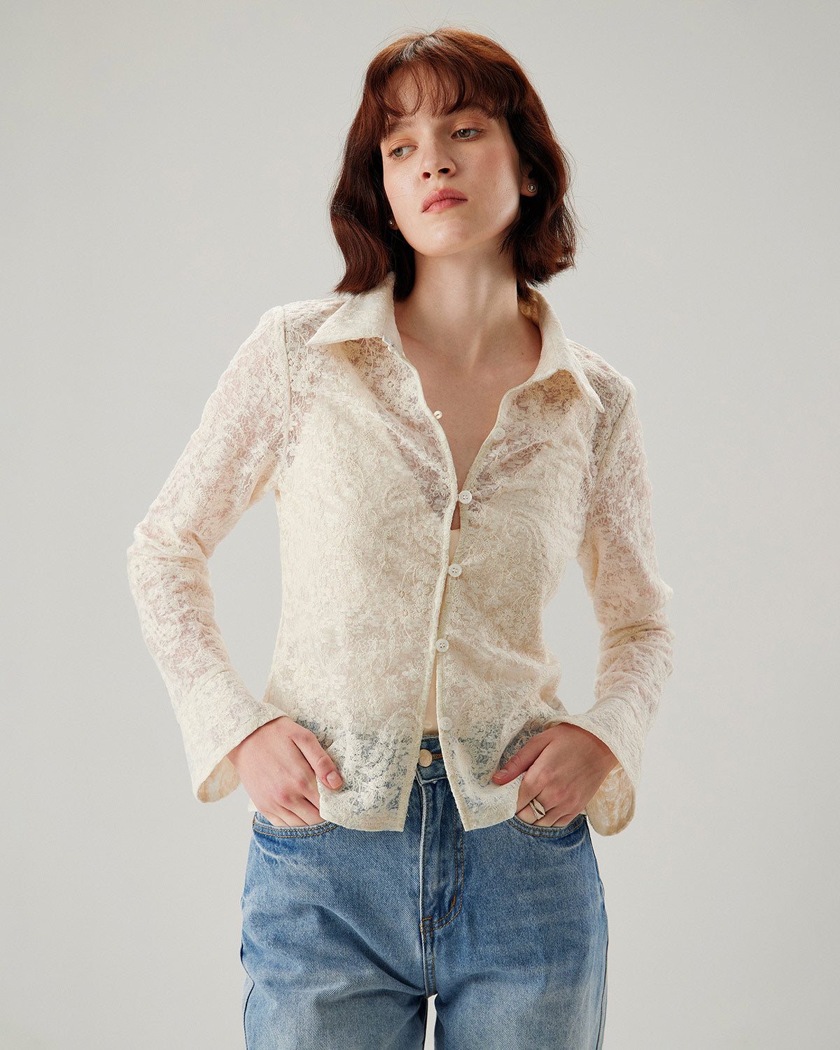 Women Woven Cotton Shirts White Tops - RIHOAS