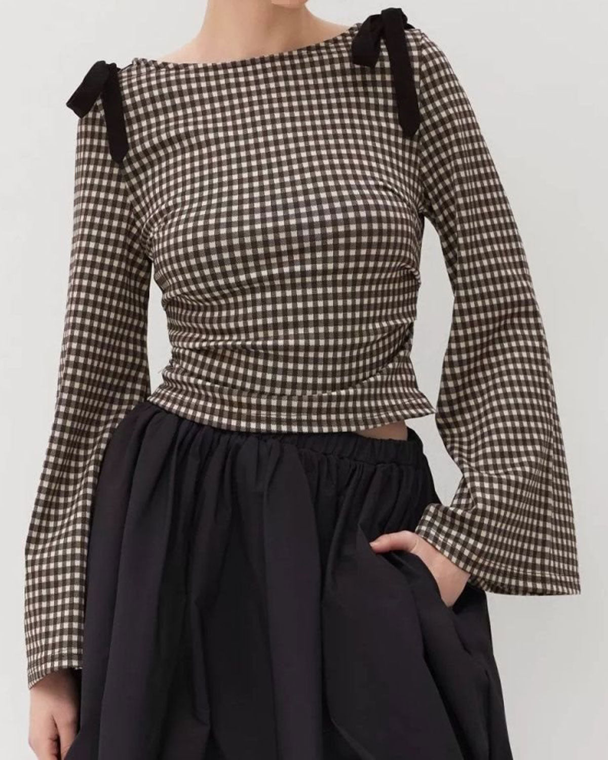 Women's Knit Polyester Top Coffee Tops - RIHOAS