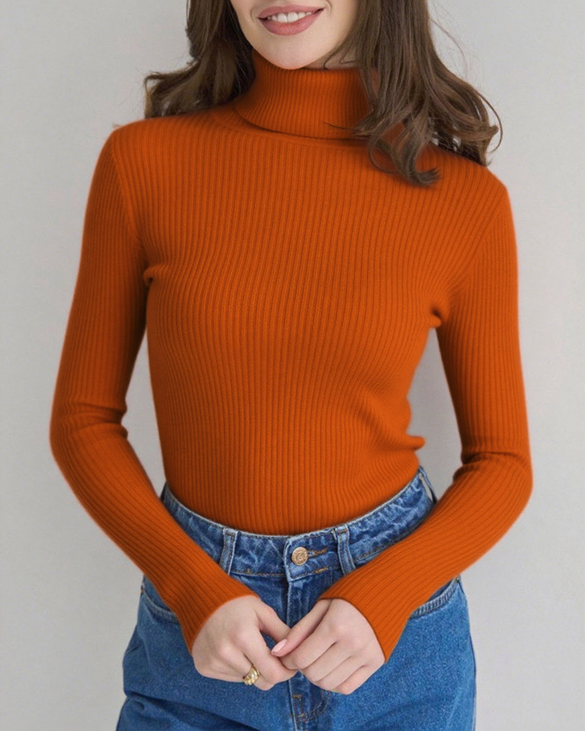 Women's Knit Viscose Pullover Sweater Tops - RIHOAS