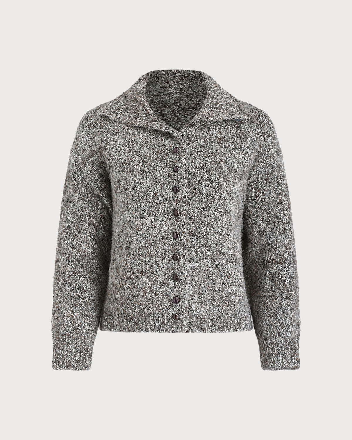 Women's Knitted Nylon Sweater Coffee Tops - RIHOAS