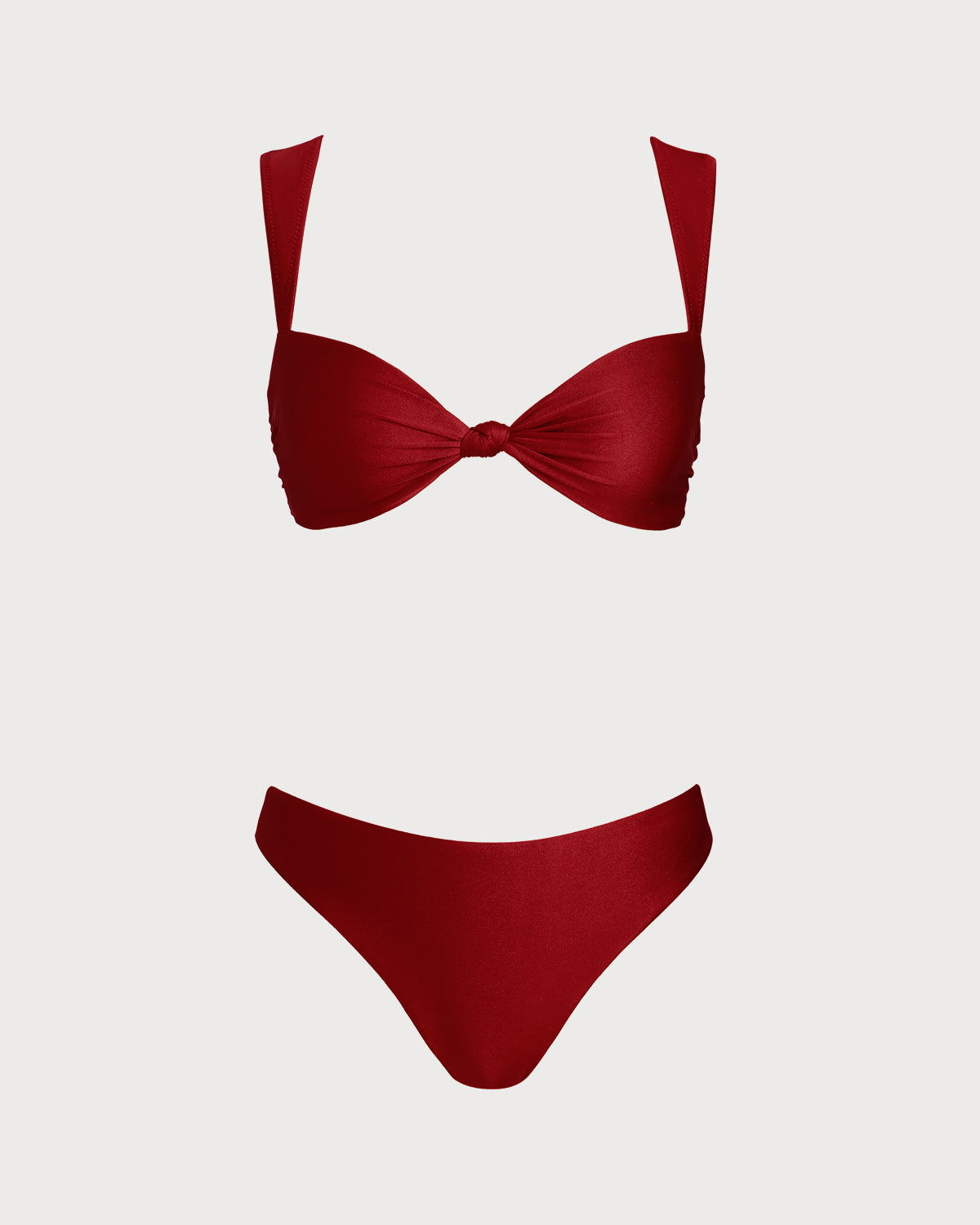 Women's Knitted Polyester Bikini Set Red Bikinis - RIHOAS