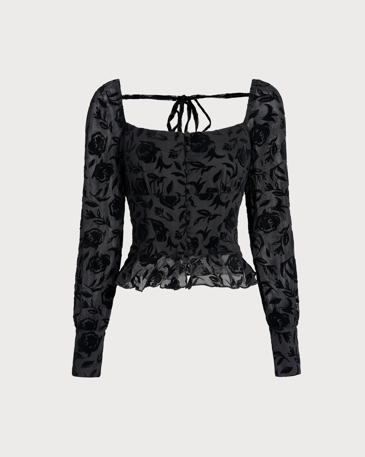 Women's Knitted Polyester Blouses Black Tops - RIHOAS