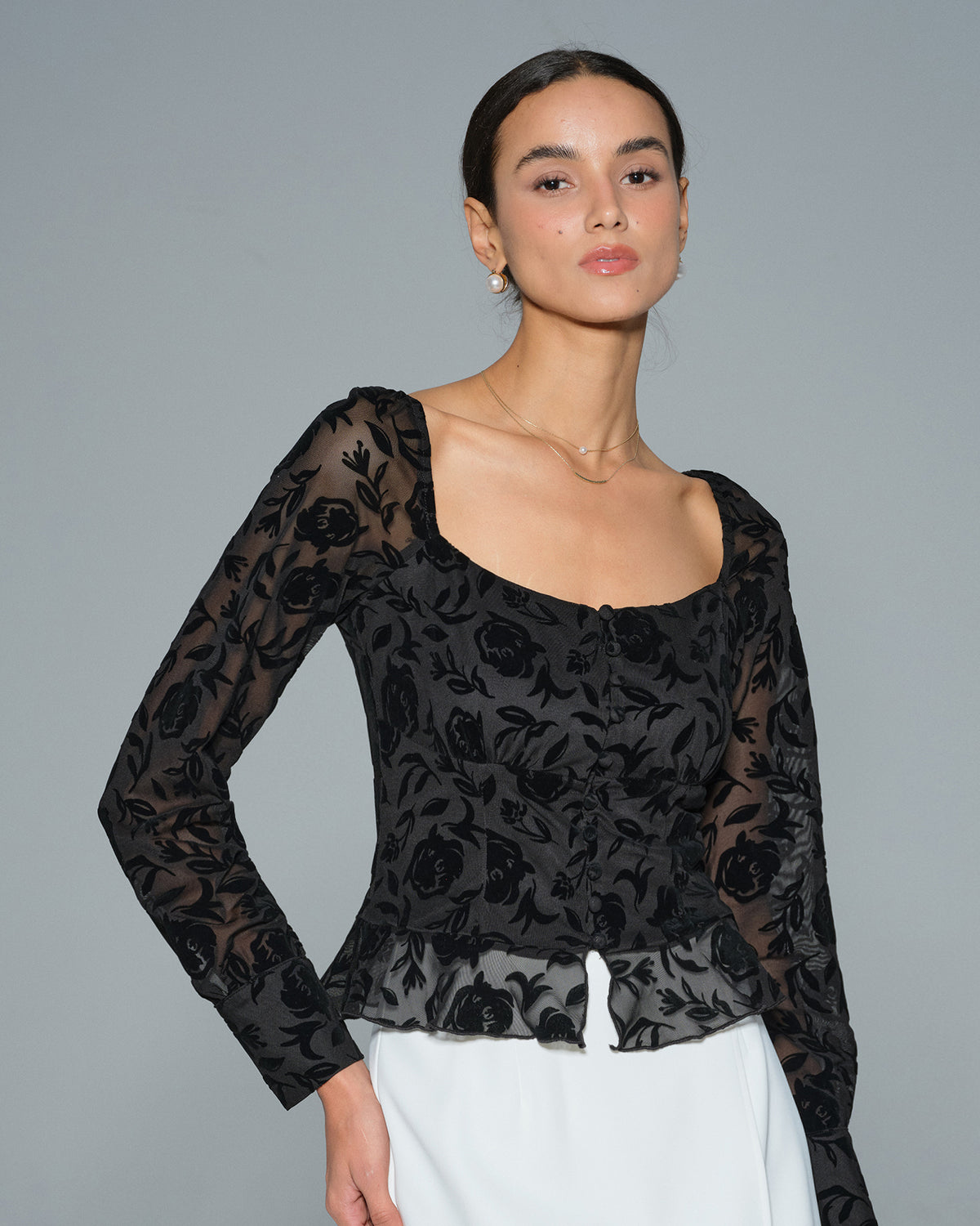 Women's Knitted Polyester Blouses Tops - RIHOAS