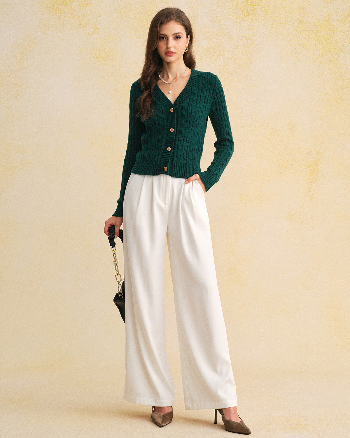 Women's Knitted Polyester Cardigan Tops - RIHOAS