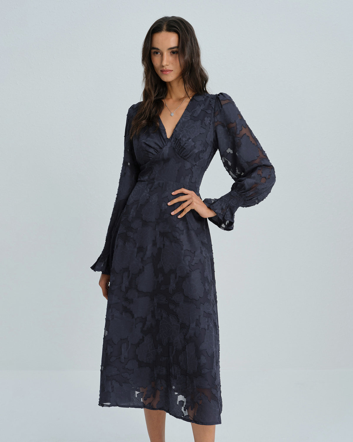 Women's Knitted Polyester Midi  Dress Dresses - RIHOAS