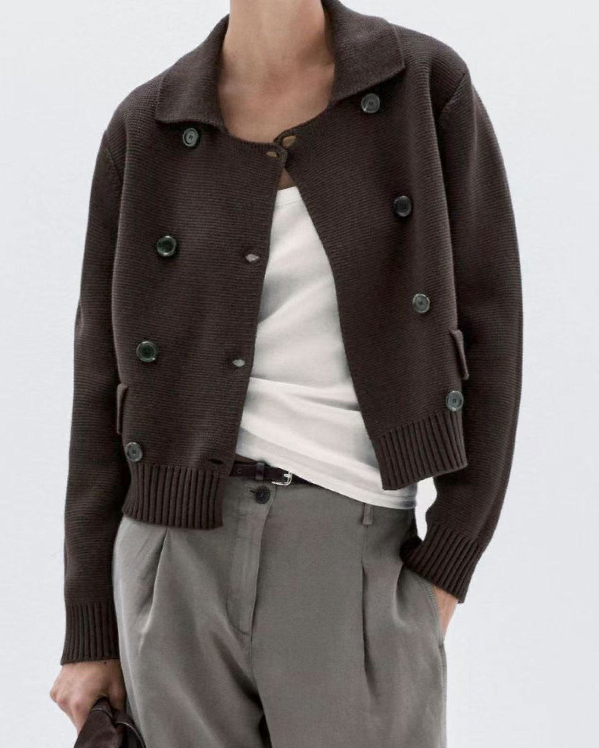 Women's Knitted Polyester Sweater Tops - RIHOAS