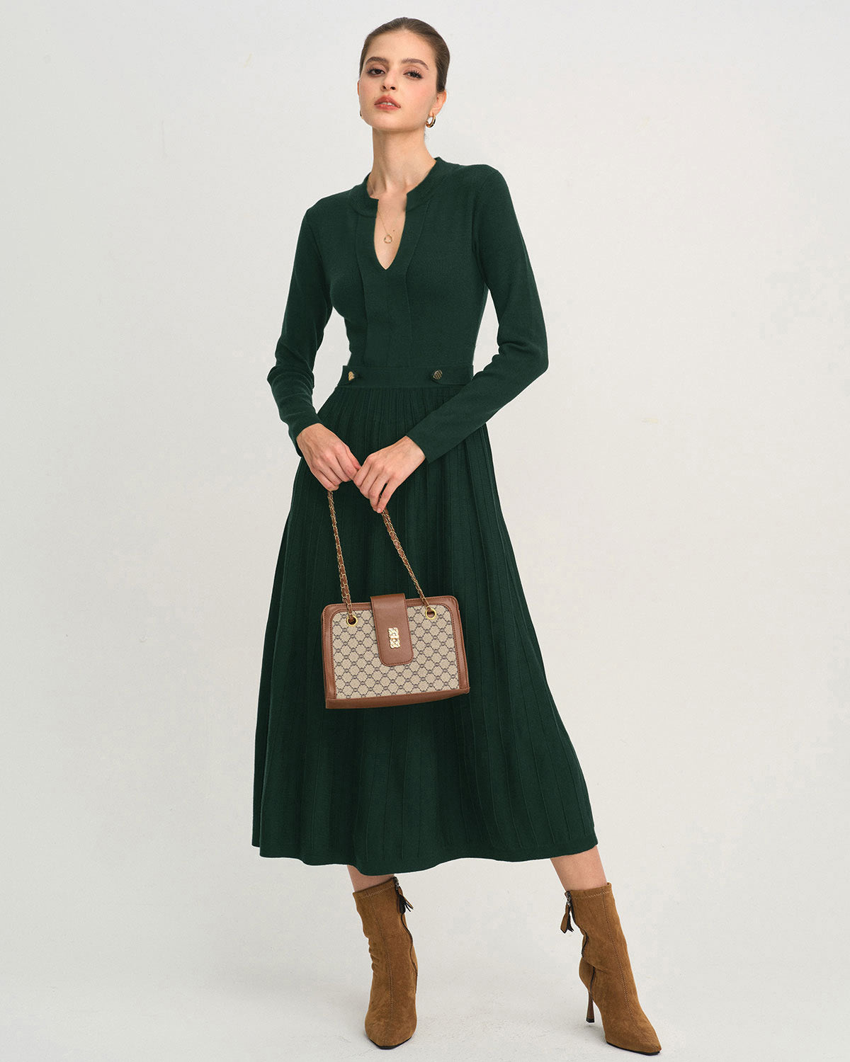 Women's Knitted Viscose Sweater Dress Dresses - RIHOAS