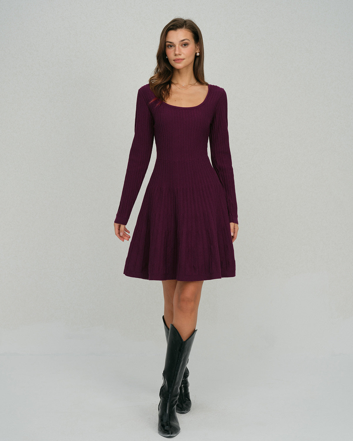 Women's Knitted Viscose Sweater Dress Dresses - RIHOAS
