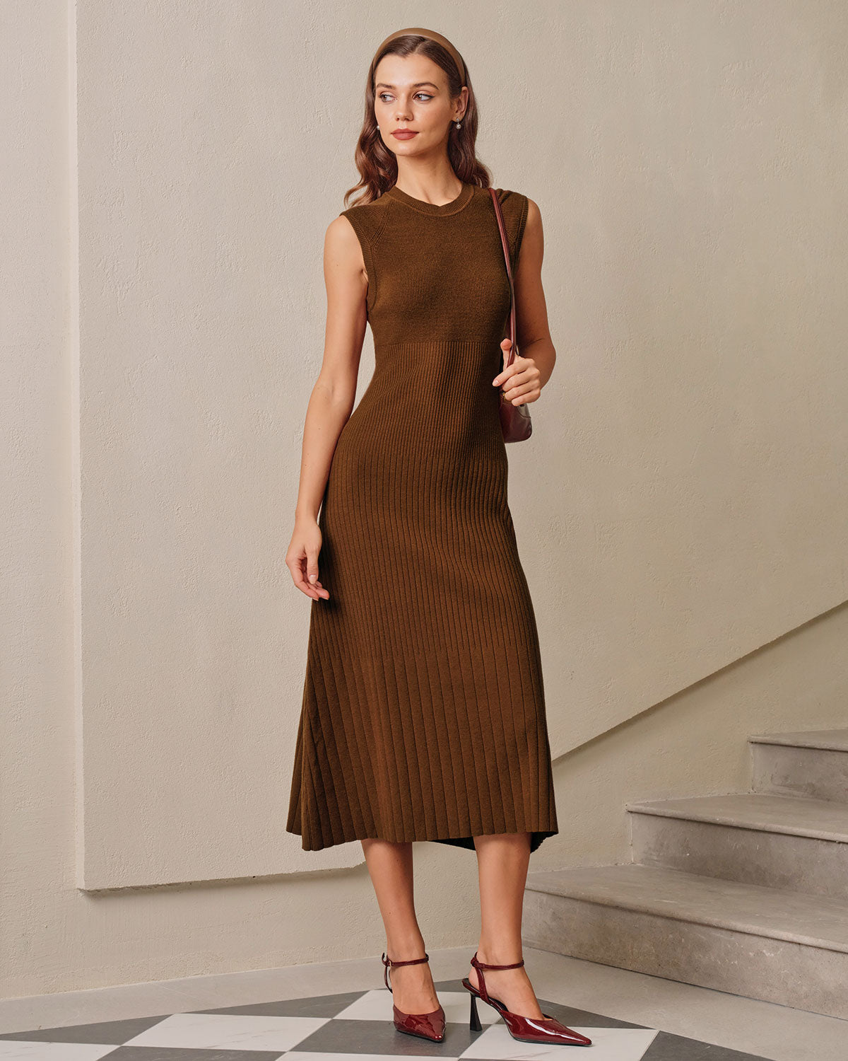 Women's Knitted Viscose Sweater Dress Dresses - RIHOAS