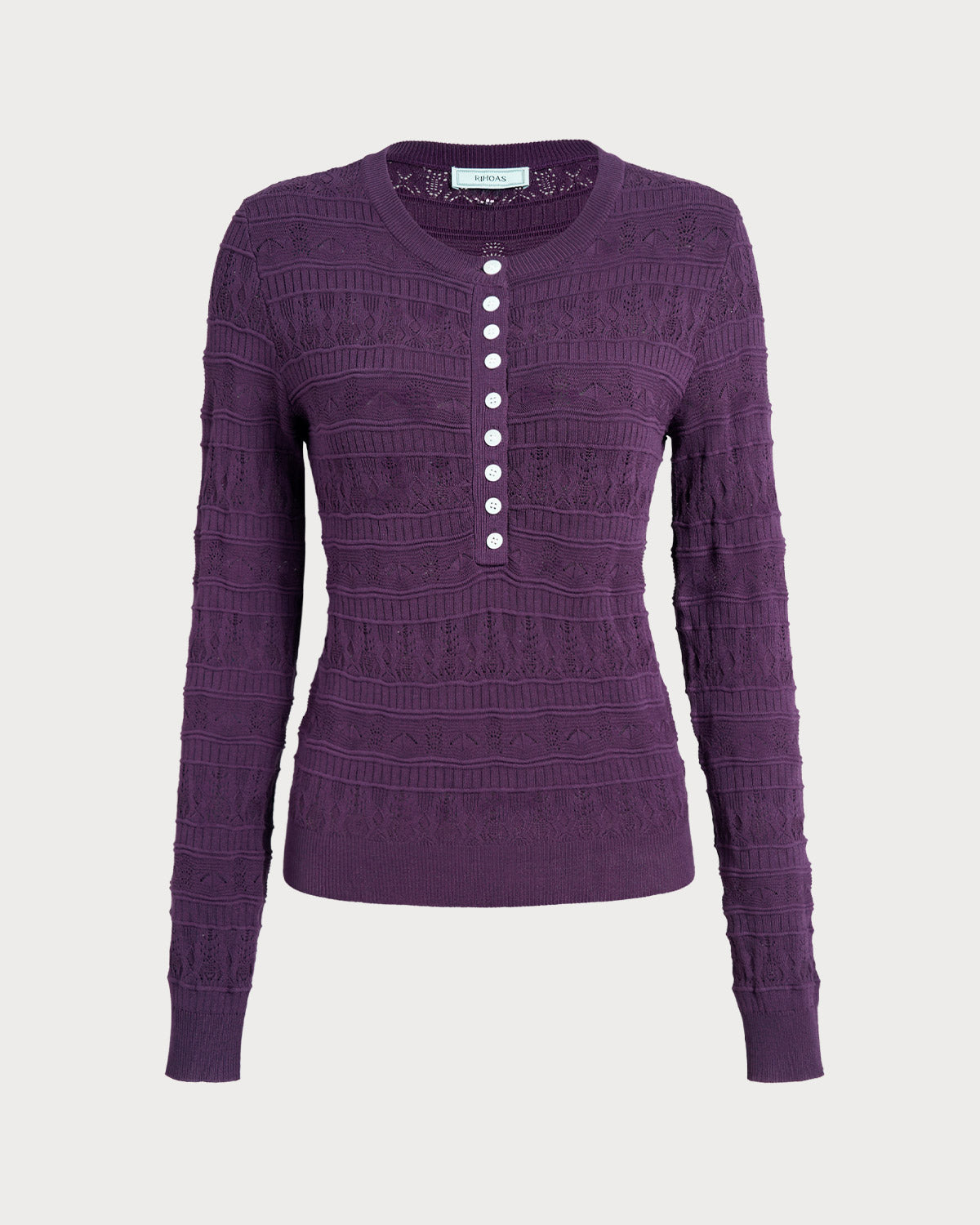 Women's Knitted Viscose Sweater Purple Tops - RIHOAS