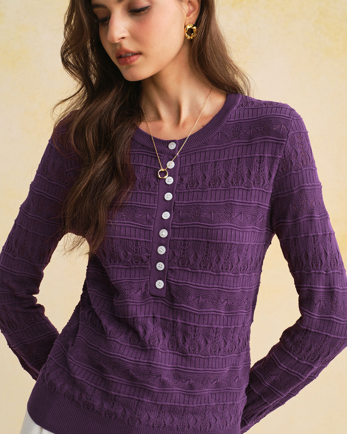 Women's Knitted Viscose Sweater Tops - RIHOAS