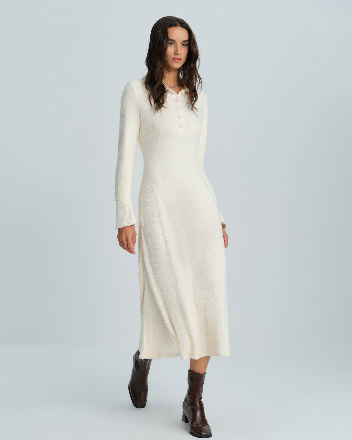 Women's Knitted Wool Midi Dress Dresses - RIHOAS