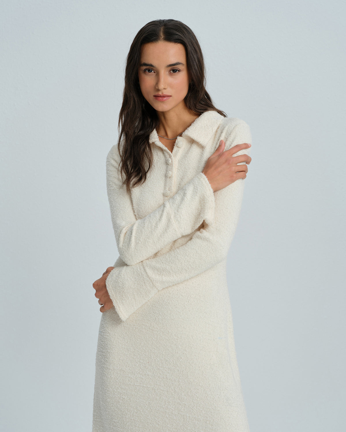 Women's Knitted Wool Midi Dress Dresses - RIHOAS