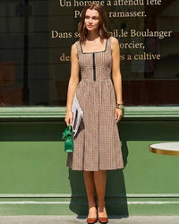 Women's Woven Cotton Midi Dress Dresses - RIHOAS