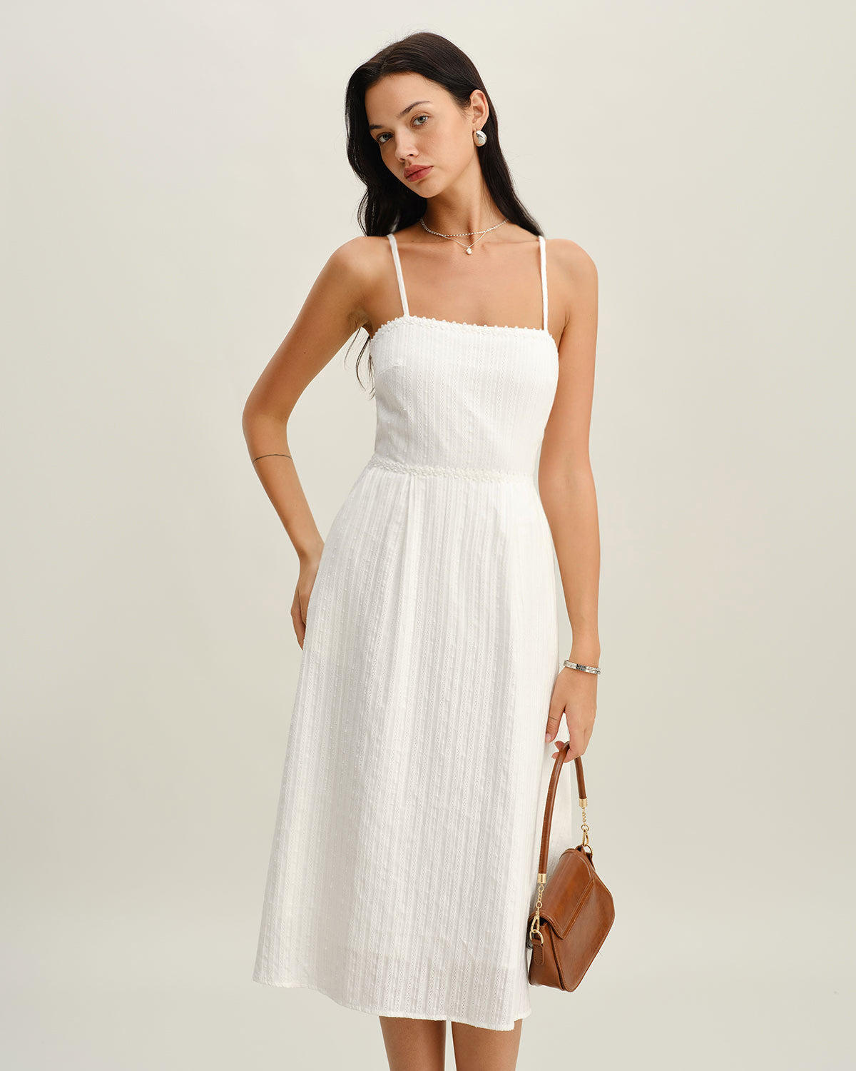 Women's Woven Cotton Midi Dresses Dresses - RIHOAS
