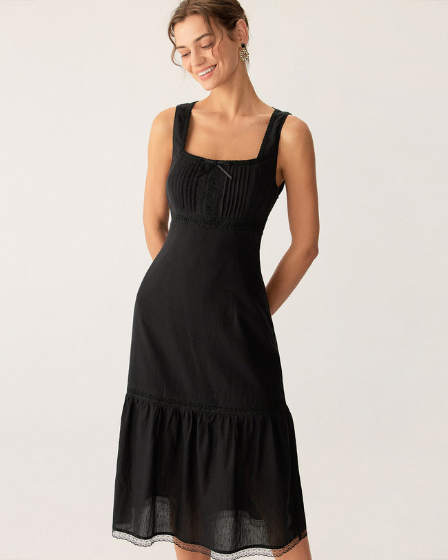 Women's Woven Cotton Midi Dresses Dresses - RIHOAS