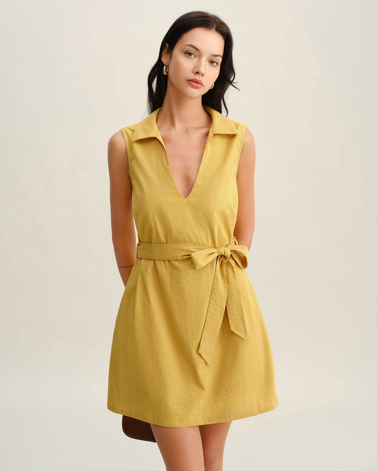 Women's Woven Cotton Mini Dress Dresses - RIHOAS