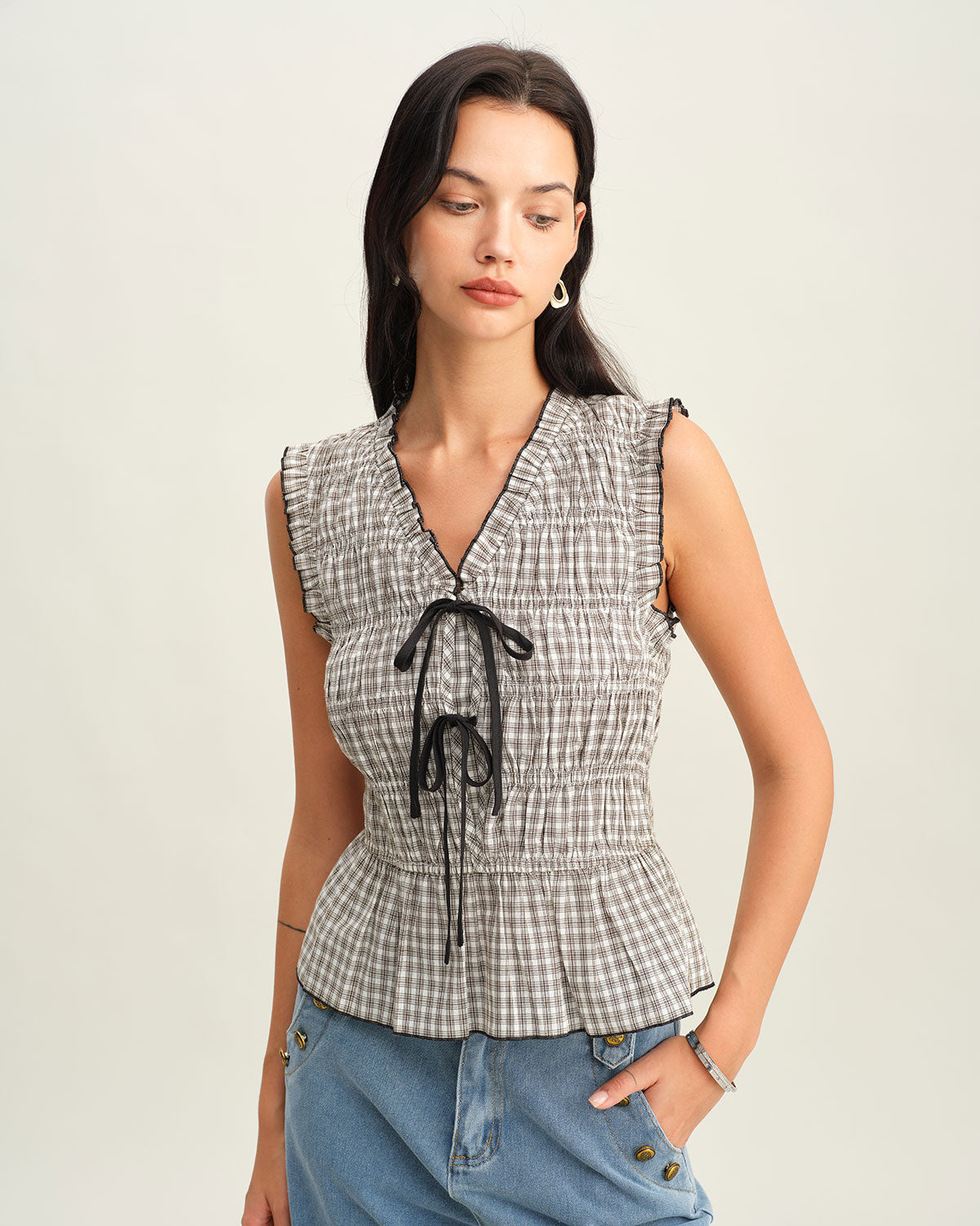 Women's Woven Cotton Vest Tops - RIHOAS