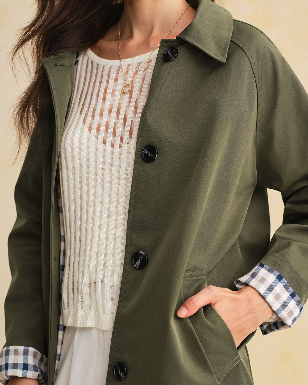 Women's Woven Polyester Coat Outerwear - RIHOAS