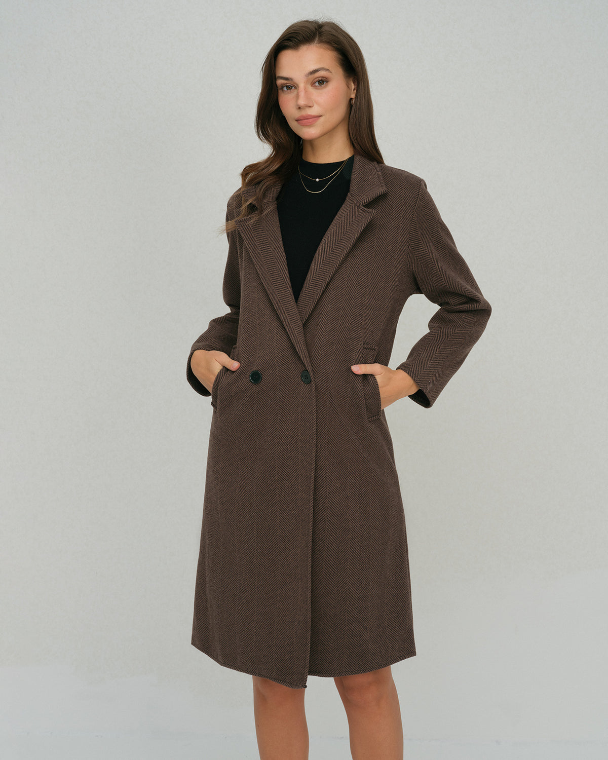 Women's Woven Polyester Coat Outerwear - RIHOAS