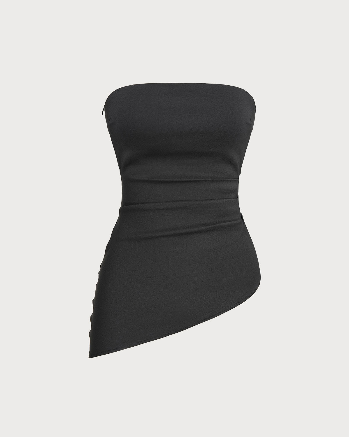 Women's Woven Polyester Corset Black Tops - RIHOAS