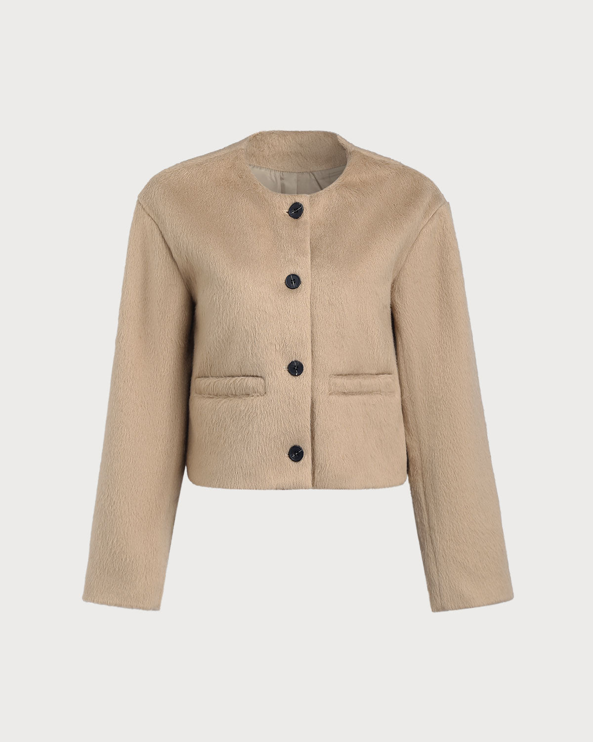 Women's Woven Polyester Jacket Camel Outerwear - RIHOAS