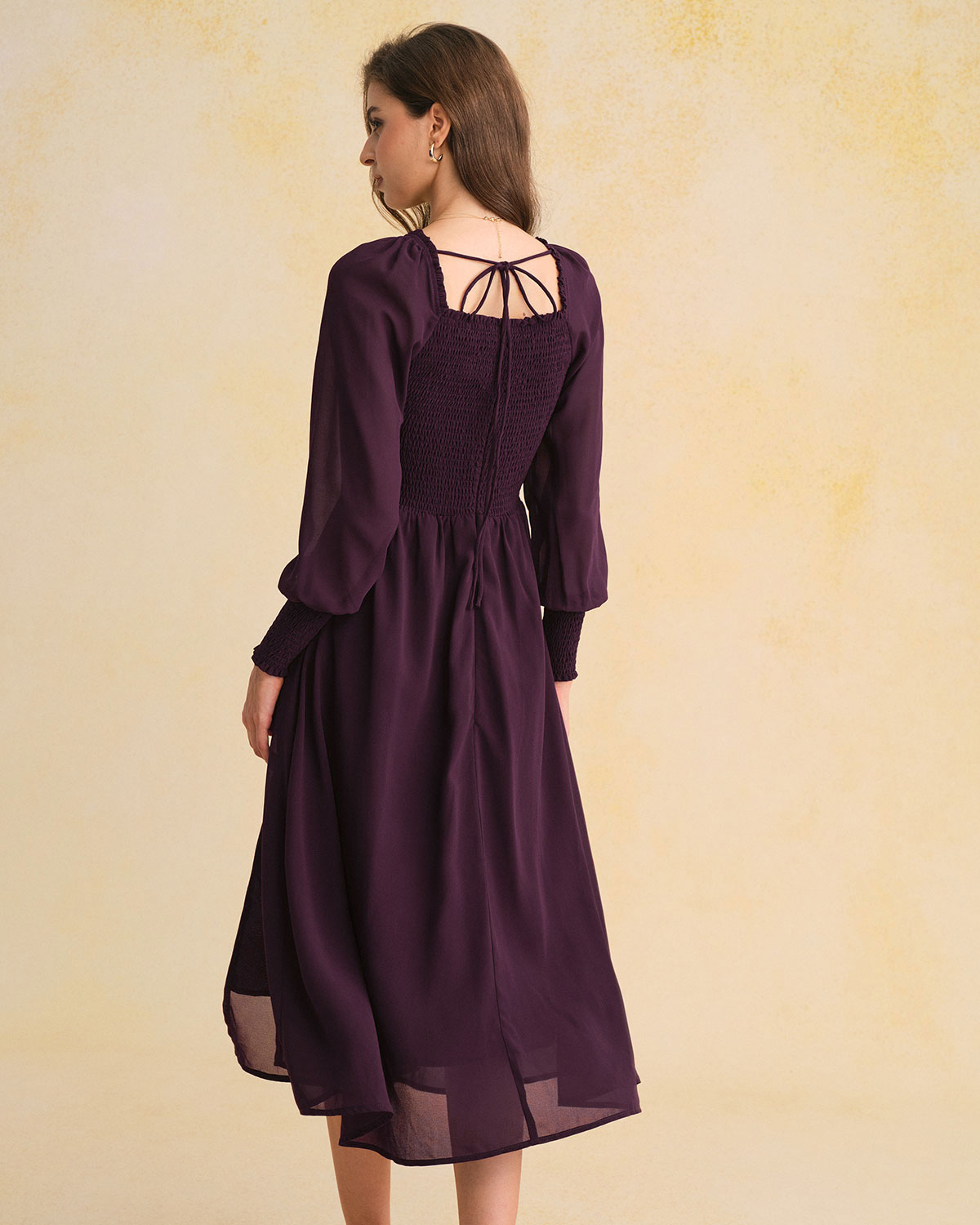 Women's Woven Polyester Midi Dress Dresses - RIHOAS