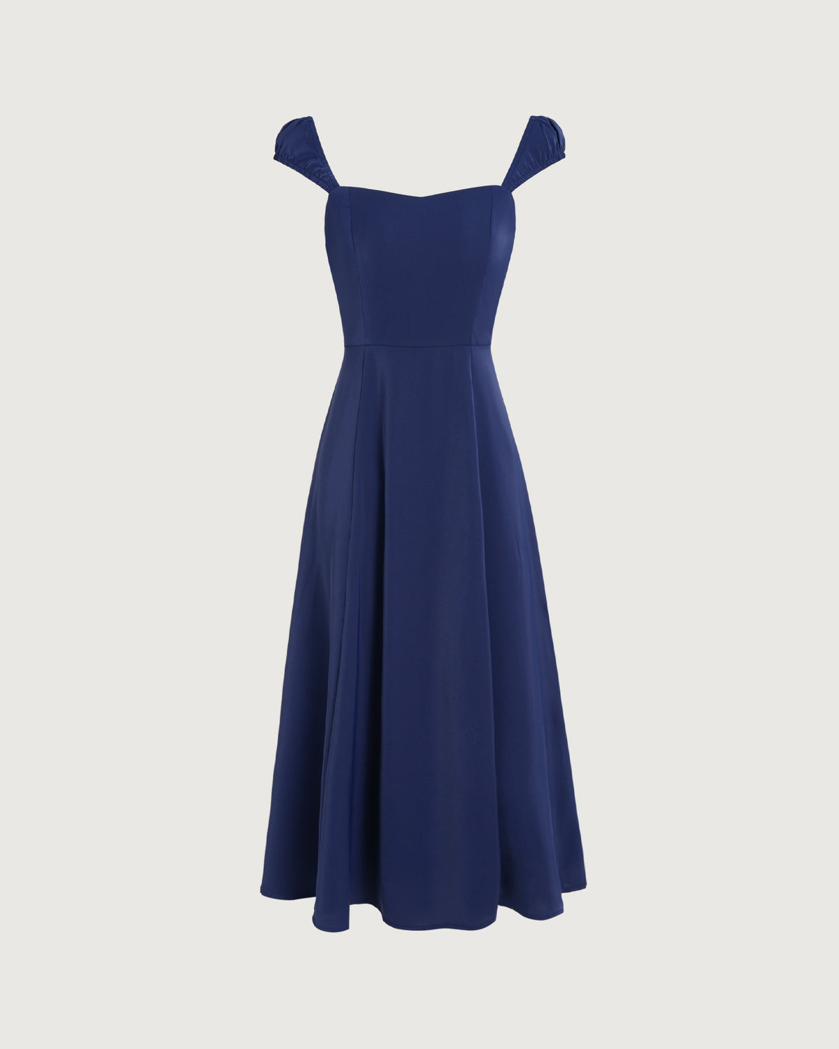 Women's Woven Polyester Midi Dress Navy Dresses - RIHOAS