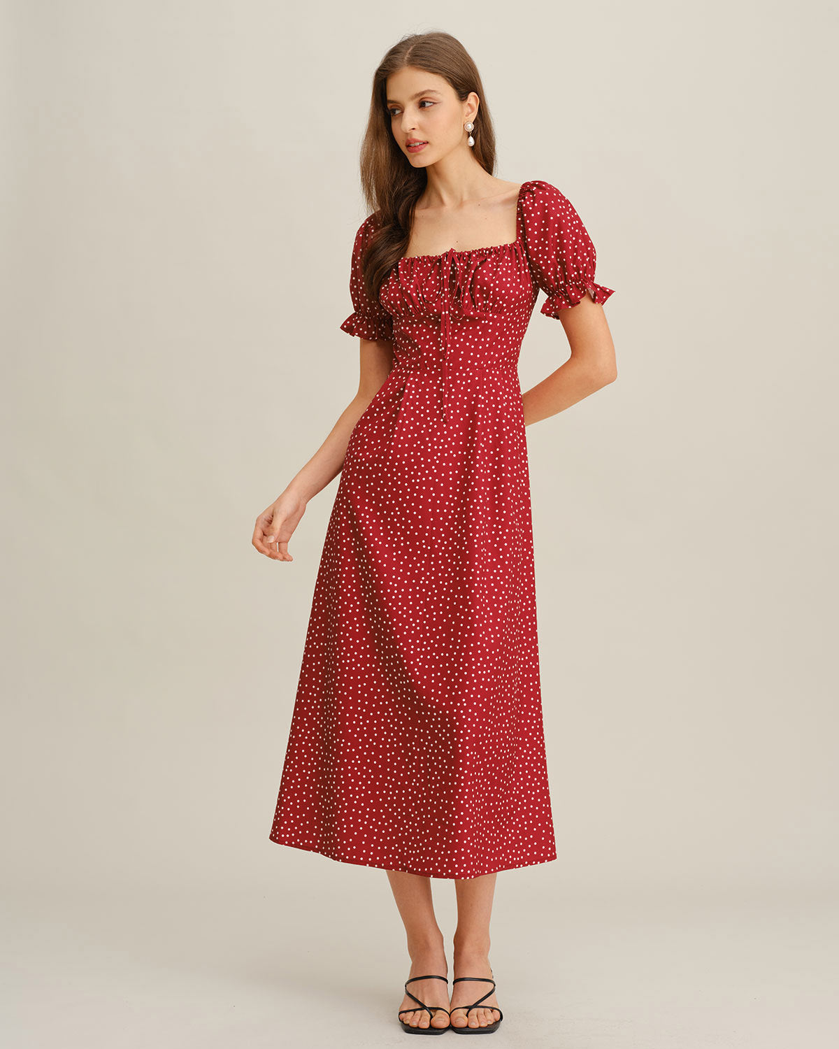 Women's Woven Polyester Midi Dresses Dresses - RIHOAS