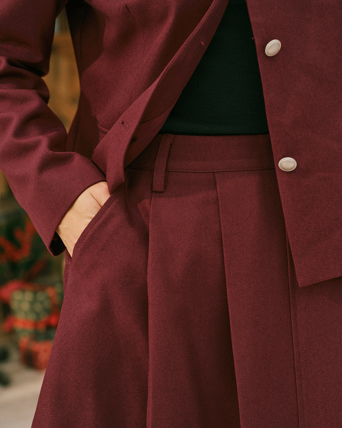 Women's Woven Polyester Midi Skirt Bottoms - RIHOAS