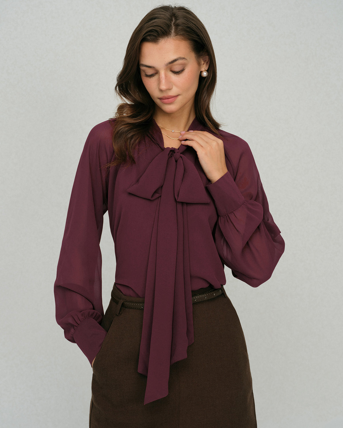 Women's Woven Polyester Shirt Tops - RIHOAS