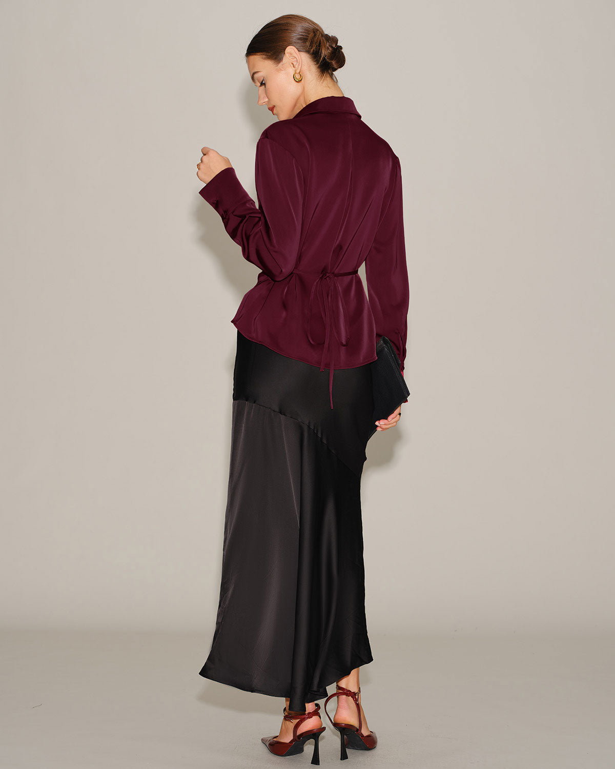 Women's Woven Polyester Shirt Tops - RIHOAS