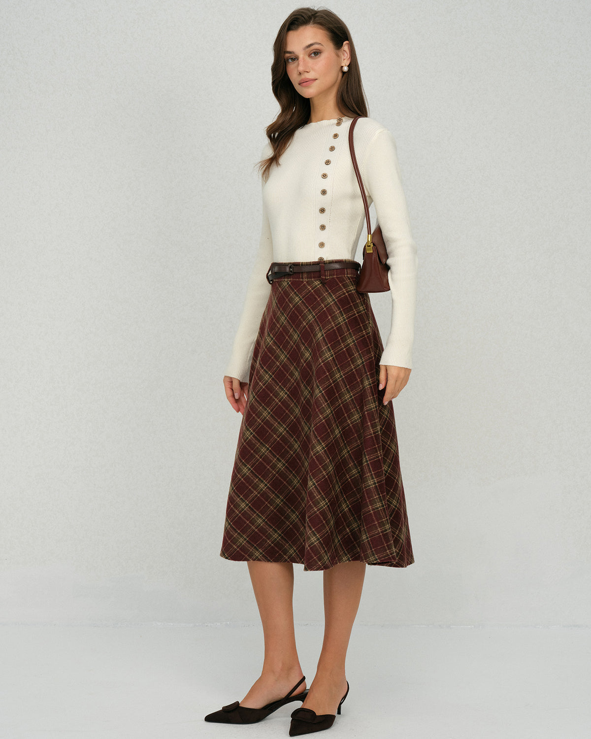 Women's Woven Polyester Skirt Bottoms - RIHOAS