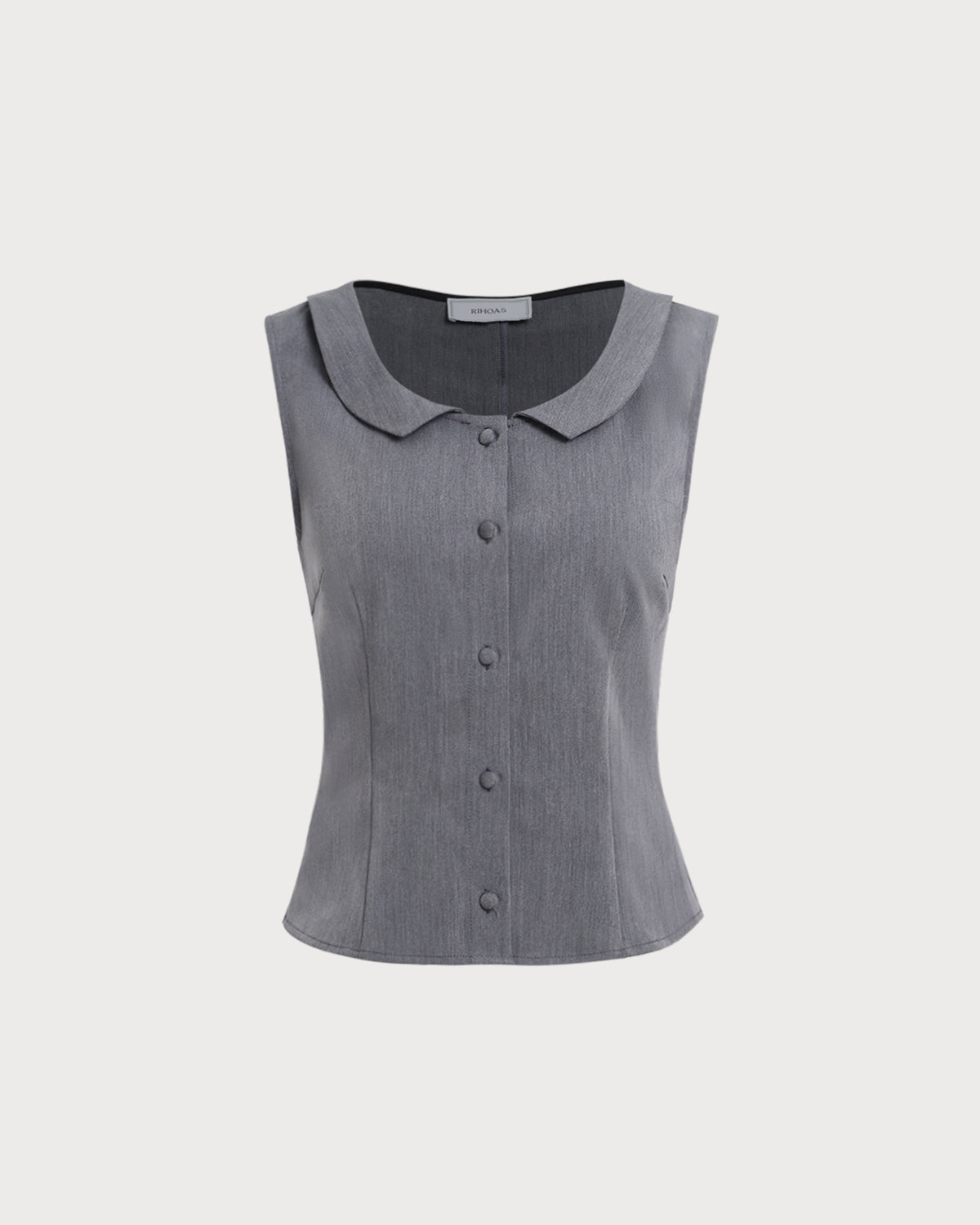 Women's Woven Polyester Tank Tops Grey Tops - RIHOAS